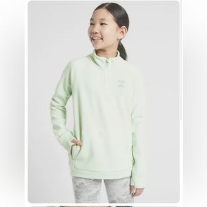 Athleta Girl brand light green half zip sweatshirt. Size XL 14